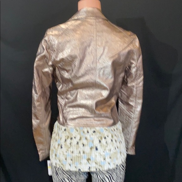 NWT BLANK NYC Bronze Metallic Faux Leather Jacket - Picture 7 of 9